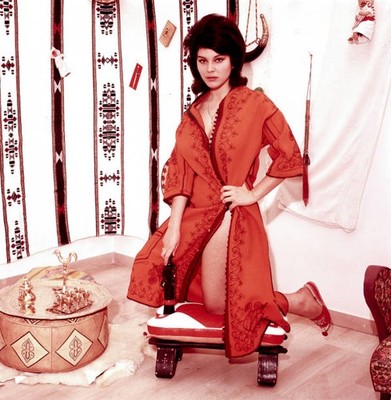 Italian singer actress record producer Claudia Mori wearing an ori- Old Photo