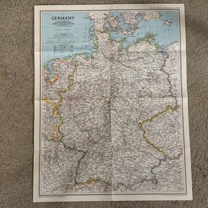 Germany: 2-sided National Geographic 1991 map: 20"X26".  GC.