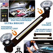 CORDLESS MAGNETIC UNDERHOOD MECHANIC LED WORK LIGHT USB RECHARGEABLE WATERPROOF