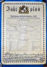 Fahrplan Jubil&auml;ums Sonderfahrten 1985 - N&uuml;rnberg - 150Jahre Eisenbahn