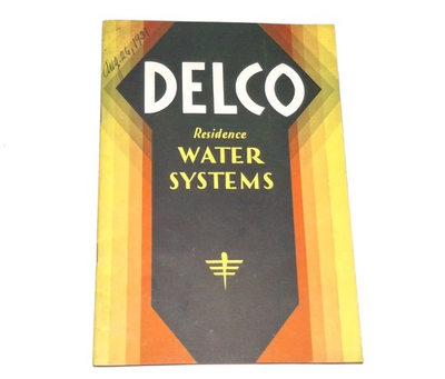 #ad Delco Water Systems Appliance Corp Booklet amp; Price List Rochester NY 1931 $30.00