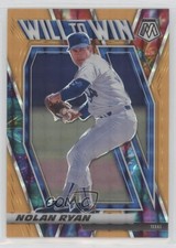 2021 Panini Mosaic Will to Win Fluorescent Orange Prizm 60/99 Nolan Ryan HOF e8a
