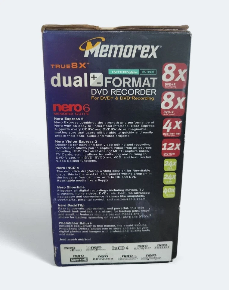 MEMOREX TRUE8X 40X/12X IDE ATAPI Internal Desktop DVD Burner Writer Drive Black - Image 4 of 4