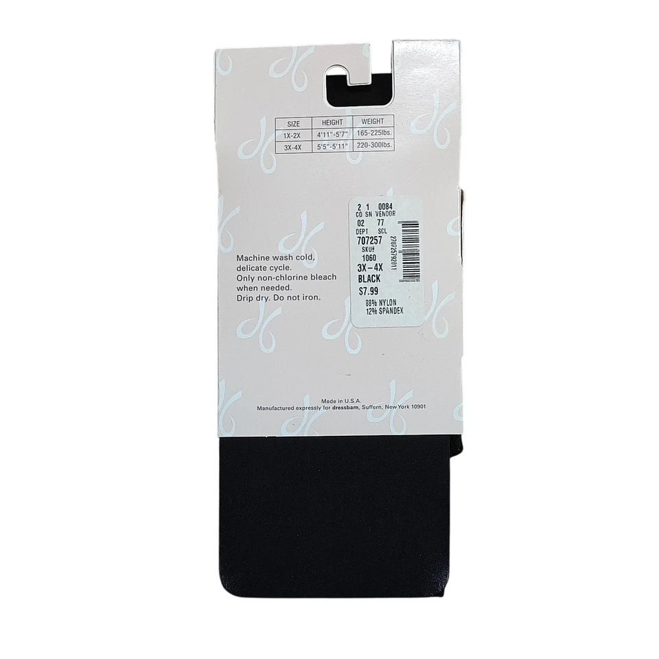 Meia-calça feminina de microfibra Dress Barn estilo apertado plus 3X-4X preta - Imagem 3 de 3