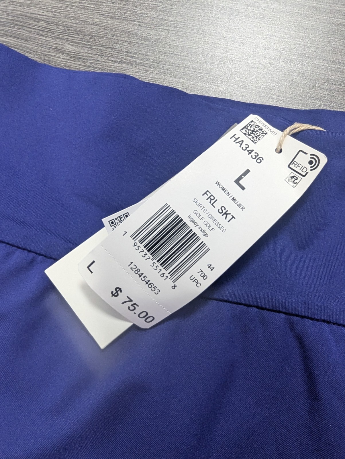 New Adidas Skort Large Ocean Recycled Fabric Royal Blue Indigo Tennis Skirt Golf thumbnail 2