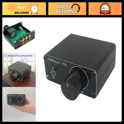 Passive RCA Audio Switch A/B Selector, Stereo Preamp with Volume Control, ALPS R