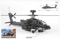 Academy 1/72 Usa Helicopter Kit Apache Ah 64D Block Ii Late Version Modellino