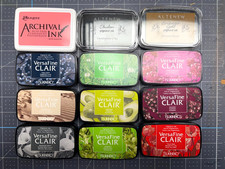 Tsukeniko Versafine Clair, Altenew  Ranger Pigment Inks. Rarely Used.