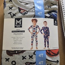 Members Mark Organic Cotton Pajama Set, Boys Size 4t, NWT