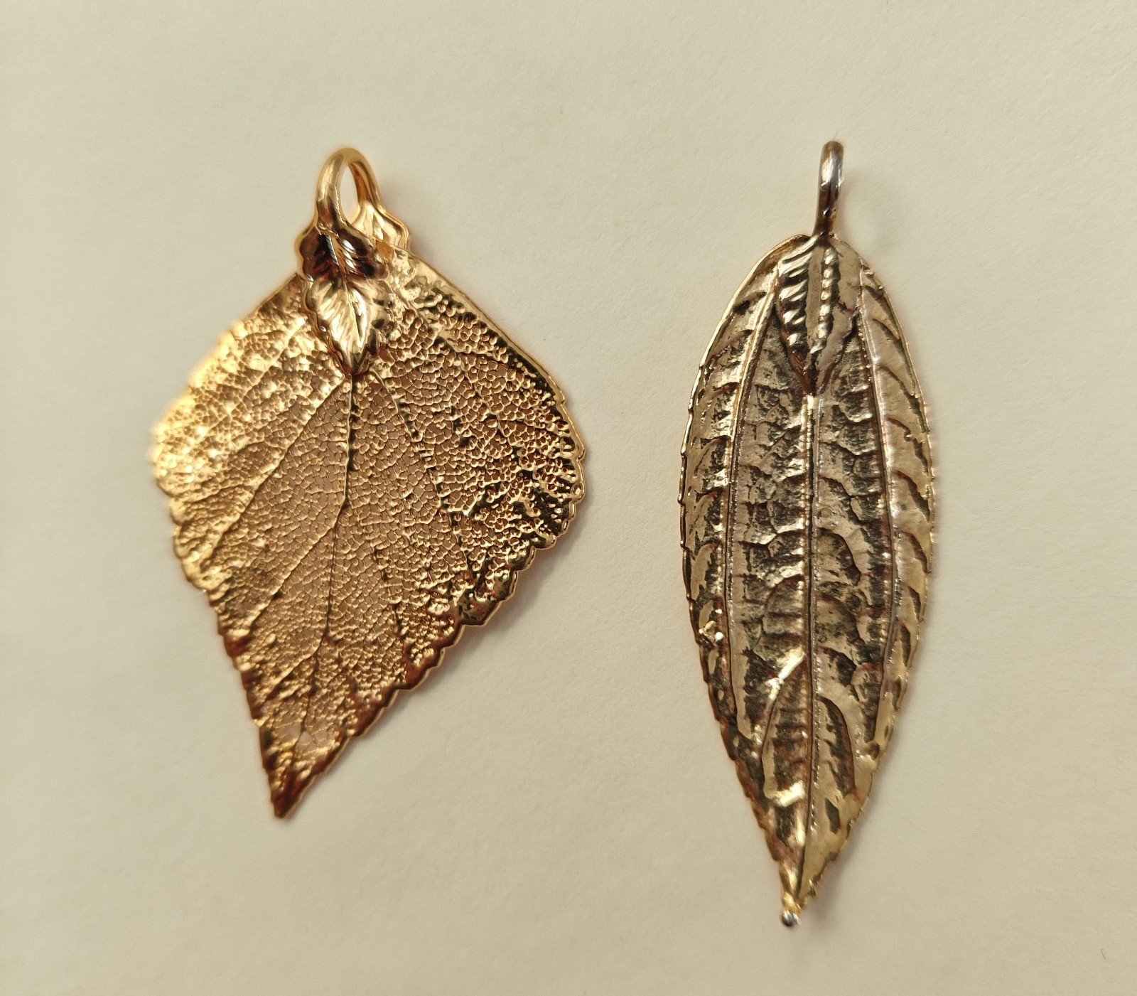 Vintage 14K Gold Dipped Aspen Leaf and Maille Lea… - image 2