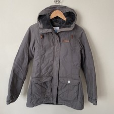 Columbia Jacket Womens S Grey Hooded Sherpa Lined Parka Coat Jacket Outdoor