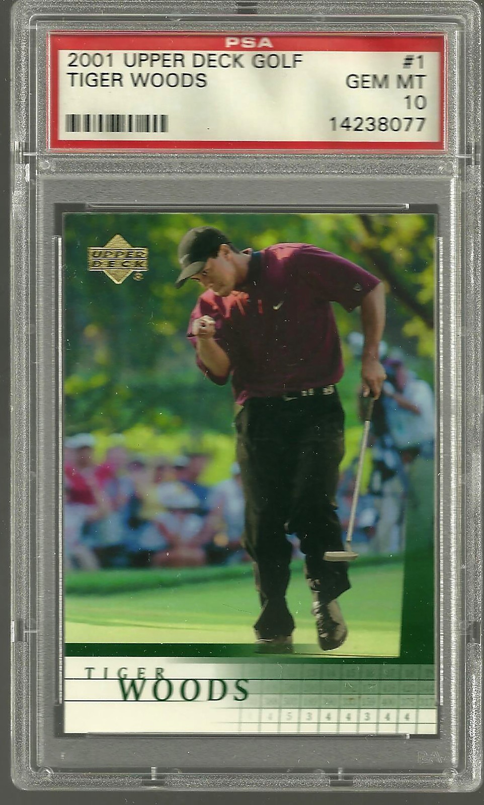 2001 Upper Deck Golf  #1 Tiger Woods PSA 10 RC & Complete Set 200 Tiger Tales 30 view 2