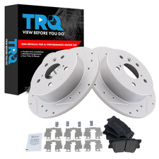 Trq Rear Brake Pad And Rotor Set Semi Metallic G Coated Rotors Compatible