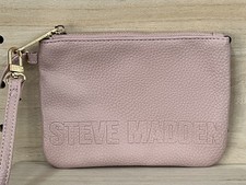 Steve Madden Faux Pebbled Leather Wristlet Blush Pink