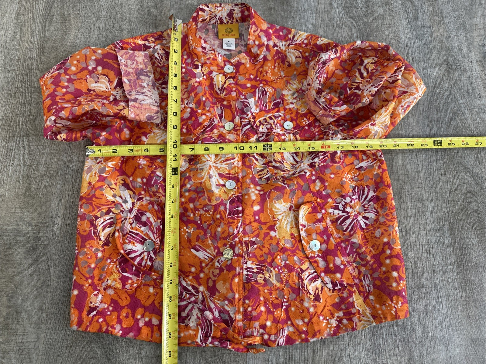 Ruby Rd. Women's Sheer Button Down Blouse.  Flora… - image 2