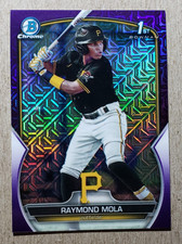 2023 Bowman Chrome Purple Mojo Refractor Raymond Mola /299 Pittsburgh Pirates