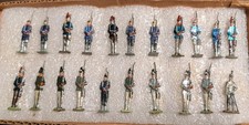 Lot Of 21 Vintage Infantry Lead Flats Painted Soldiers
