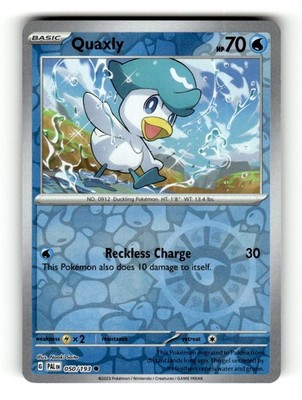 Quaxly 050/193 Common Paldea Evolved Pokemon Reverse Holo