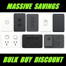 CLIPSAL Iconic Light Switch Power Point GPO Dimmer White Anthracite, Extra Black