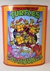 Vintage TMNT 1989 Metal Waste Basket Trash Can Turtles Cowabunga