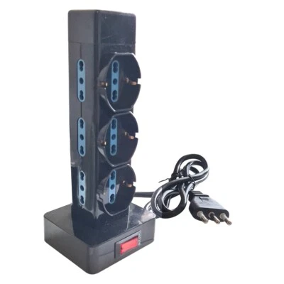 SC0 MULTIPRESA VERTICALE CIABATTA TORRE 9 USCITE 16A SCHUKO 250V INTERRUTTORE ON OFF