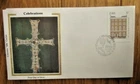 IRELAND ROYAL IRISH ACADEMY CETENARY JEWELED CROSS COLORANO SILK CACHET FDC 1985