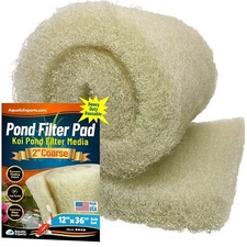 Aquatic Experts Classic Koi Pond Filter Pad COARSE, Cream Bulk Roll, 2" Thick