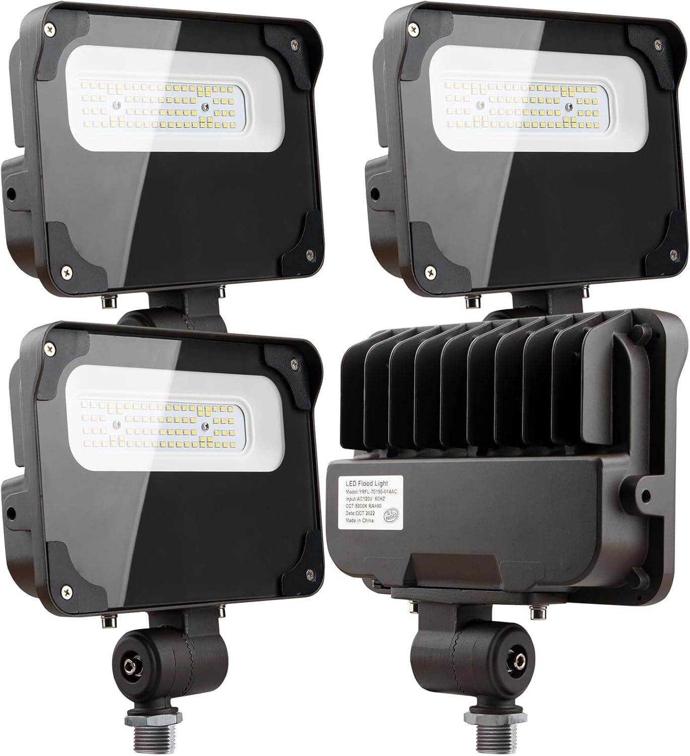 4 Pack 70W Led Flood Lights with Base, 5000K 10500LM [Eqv. 280W HPS/WH] IP65 ...