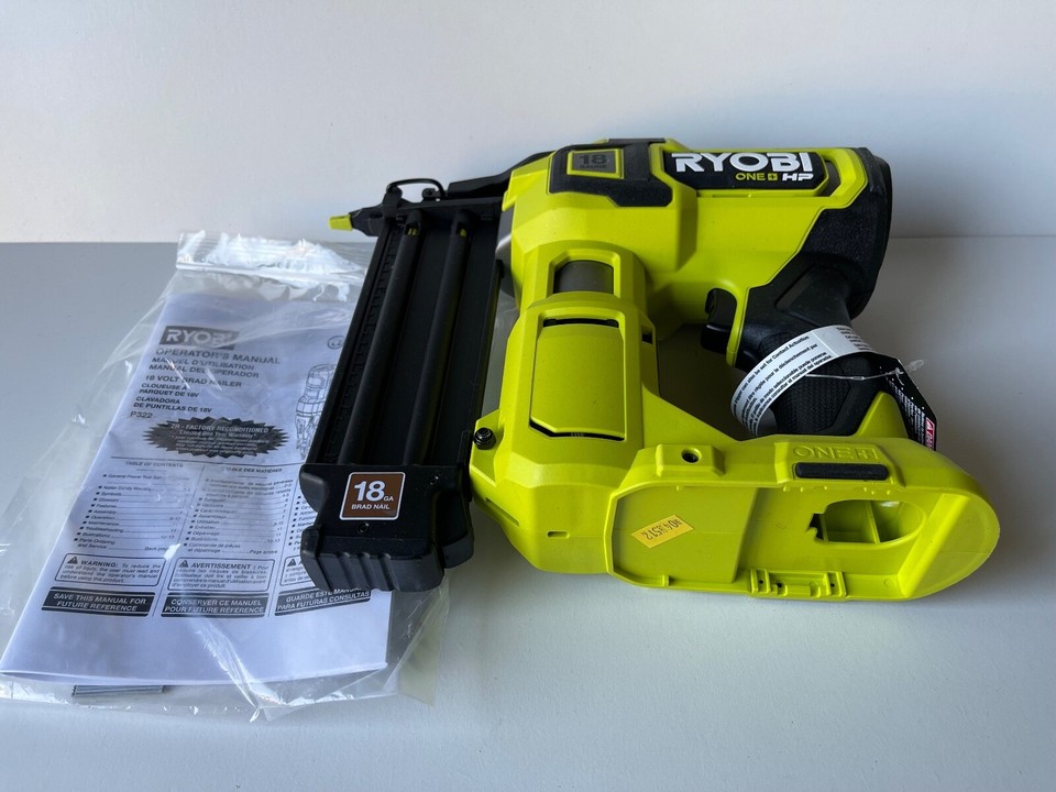 RYOBI 18V ONE+ HP Brushless 18Gauge AirStrike Brad Nailer p322 18V eBay