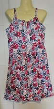 nursing maternity cotton slip nightie strappy snap open red floral size 10 BN