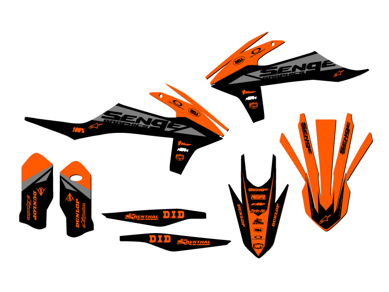 2019-2022 SXF BINARY Orange Senge Graphics Kit Compatible with KTM