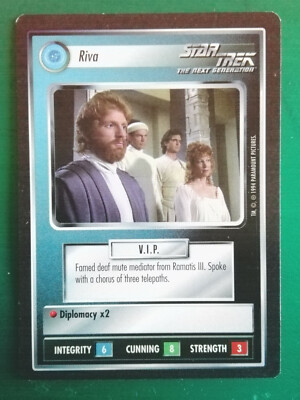 Star Trek CCG (Premiere) Federation Personnel - Riva (uncommon) Black Border
