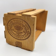 VTG Napa Valley Box Company 20 CD DVD Game Storage Wood Crate Rack Media HolderA