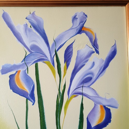 Oil on Canvas - "Irises" Ukrainian artist Melnichenko,Framed - Picture 6 of 15