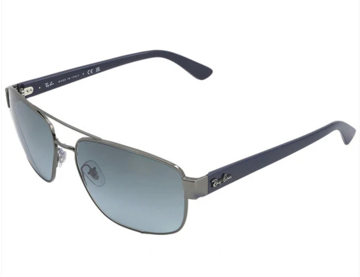 New RAY-BAN Sunglasses RB 3663 004/3M 60-17 Gunmetal Blue Frame Blue Fade Lenses image 4