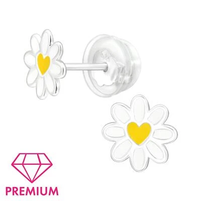 Gänseblümchen Kinder Premium Ohrringe 925 Silber für Mädchen Schmuck Geschenk - Bild 1 von 4