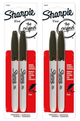 2 Pack- Sharpie Fine Point Permanent Markers 2pk Black Ink