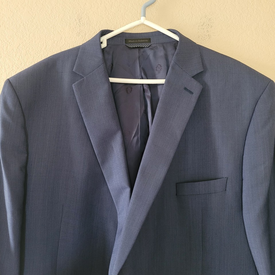 Lauren Ralph Lauren Mens Blazer Size 58 R Blue Wool Blend Jacket Sport