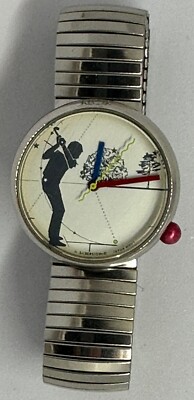 Alain Silberstein Klok Classic Watch Golf New Battery Made In Hong Kong 32MM