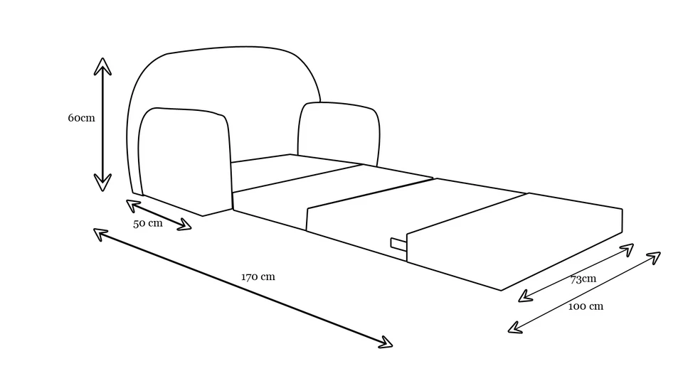 AUSVERKAUF Kindersofa Kindersessel Kindermöbel Sofa Klappmatratze FORTISLINE - Bild 2 von 4