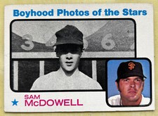 1973 Topps Boyhood Photos Of The Stars Sam McDowell #342 Giants Low-Grade O/C