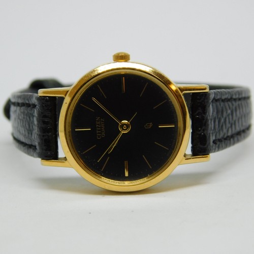 CITIZEN 5930T15740 KT Genuine Leather Quartz Analog Women's Watch New