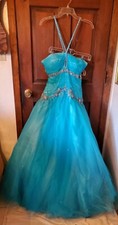 Brilliant Blue Ball Gown Size M Princess Halloween Costume 