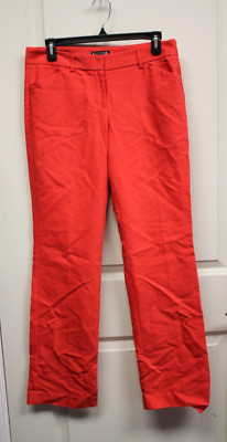 Express Editor Red Work Career Office Trouser Pants Size 6R Wide Waistband FUN