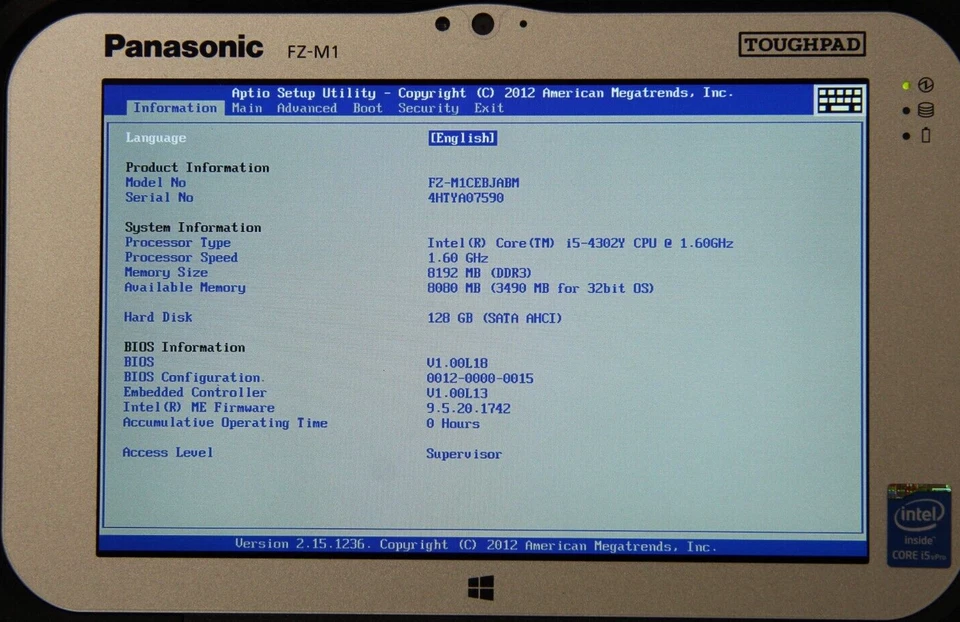 Brand New Old Stock Panasonic FZ-M1 ToughPad FZ-M1CEBJABM Tablet Computer - Image 4 of 4