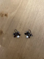 Handmade Black Bow Earings 