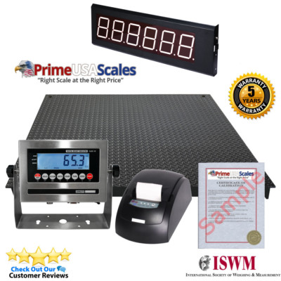 48'' x 96'' Floor Scale w/ Printer & Scoreboard Warehouse NTEP 5,000 x 1 lb