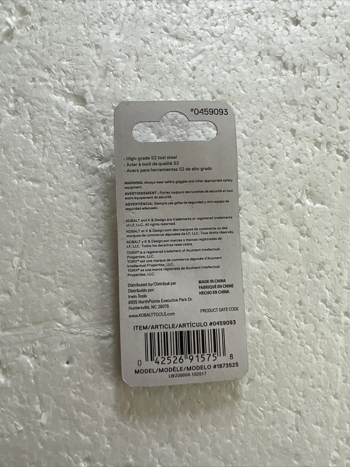 X-2  KOBALT 0459093 Insert Bits 1” 2-ct Pack Torx T25 FREE SHIPPING - Image 2 of 2