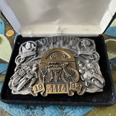 AMA Motorcycle 1992 Belt Buckle Columbus Ohio Limited Ed. Harley Indian Triumph
