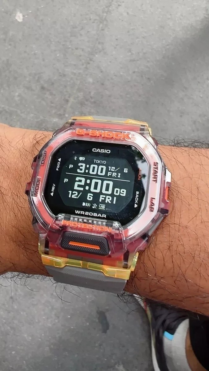 CASIO G-SHOCK オレンジ/クリア　GBD200 CASIO G-SHOCK GBD-200SM-1A5 BLUETOOTH ORANGE DIGITAL WATCH | eBay